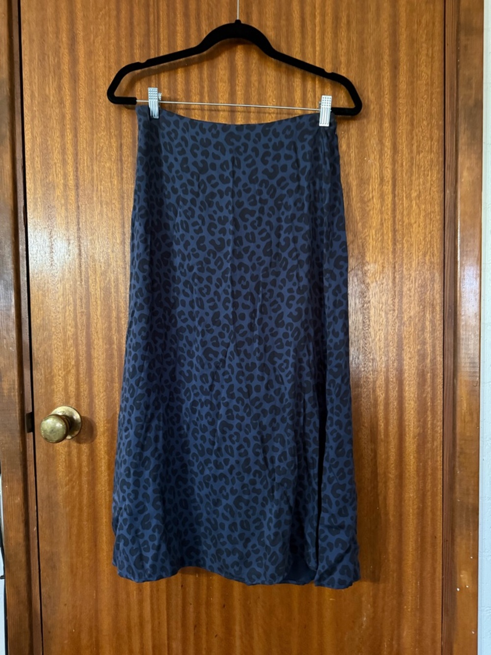 Marine Layer Midi Skirt- Blue Leopard